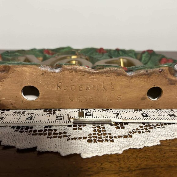 MCM NOEL Holly Berry Christmas chalk ware decor - Picture 8 of 10